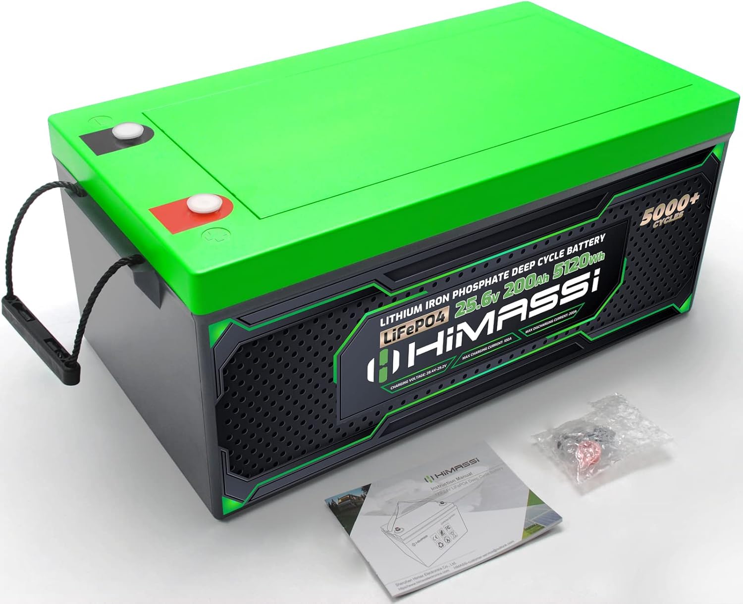 LiFePO4 Battery, 12V 400Ah Lithium Battery, Built-in 250A BMS, Lithium Ion Battery for Trolling Motor, Solar, Marine, RV Car, Camper, Home Storage, Off-Grid System