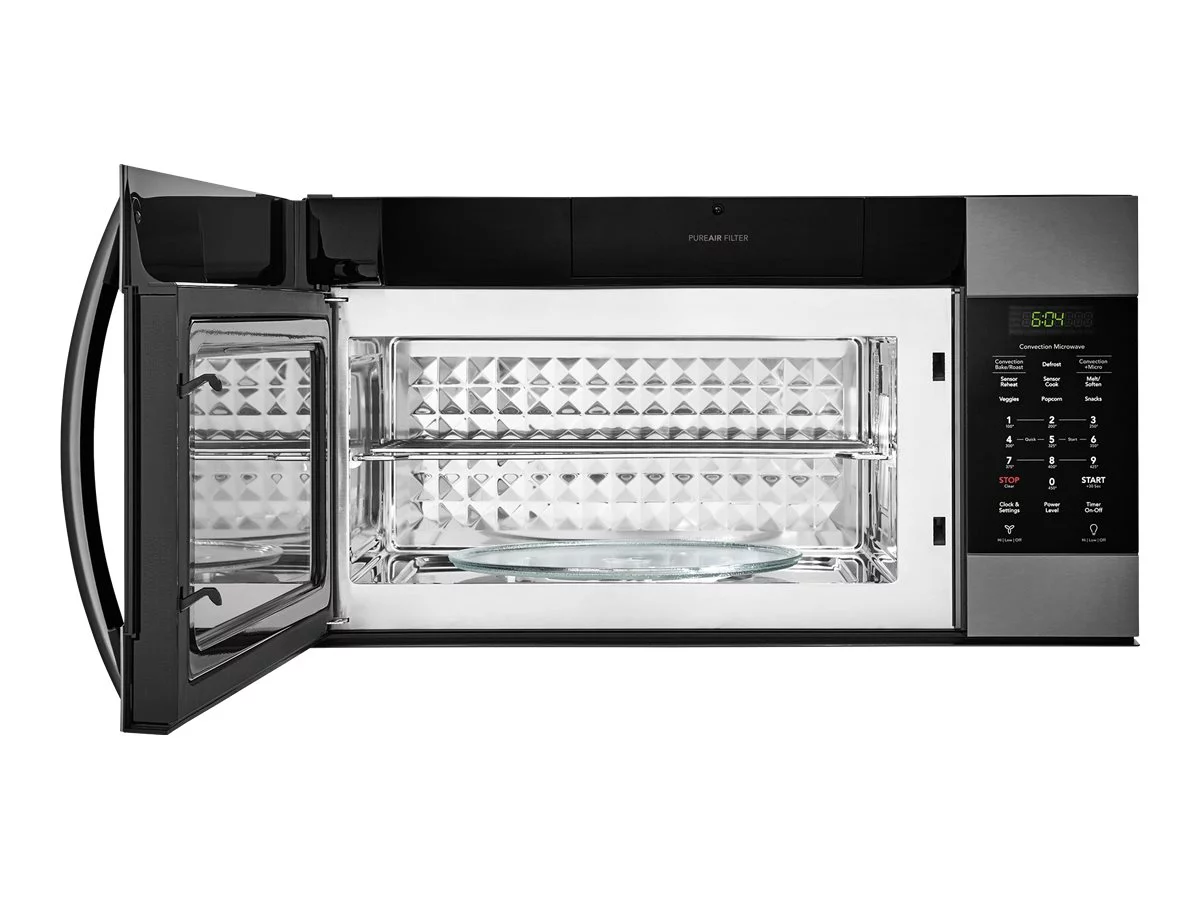 Frigidaire Gallery Series FGMV155CTD - Microwave oven with convection - over-range - 1.5 cu. ft - 900 W - black stainless steel with built-in exhaust system