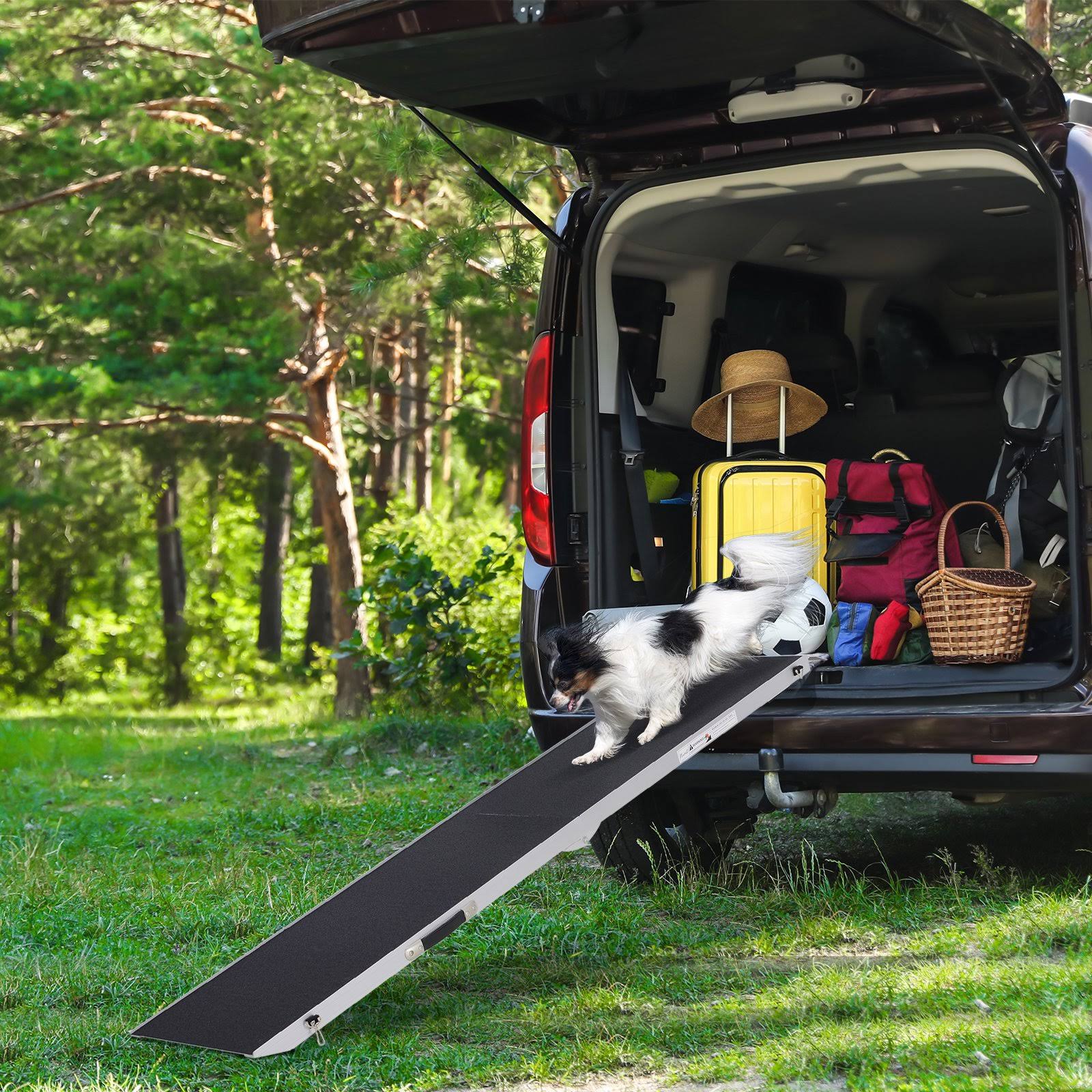 Pawhut 96�� Portable Bi-Fold Folding Pet Ramp for Large Dogs Car Truck SUV