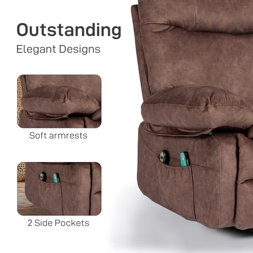 Modern Flannel Electric Power Lift Chair, Recliner Massage Chair, Adjustable Furniture for Back, Legs w/ 3 Positions, USB Port, Heat