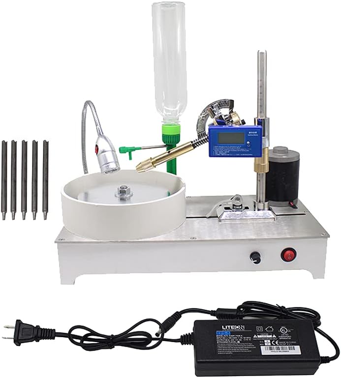 Gemstone Grinding Faceting Machine Faceted Gem Polishing Machine Jewelry Polisher Flat Grinder Lapidary Machine 2800RPM 120W (New Standard Machine)