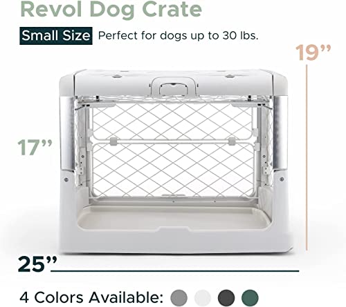 Diggs Revol Dog Crate (Collapsible Dog Crate, Portable Dog Crate, Travel Dog Crate, Dog Kennel) for Large Dogs and Puppies (Ash)