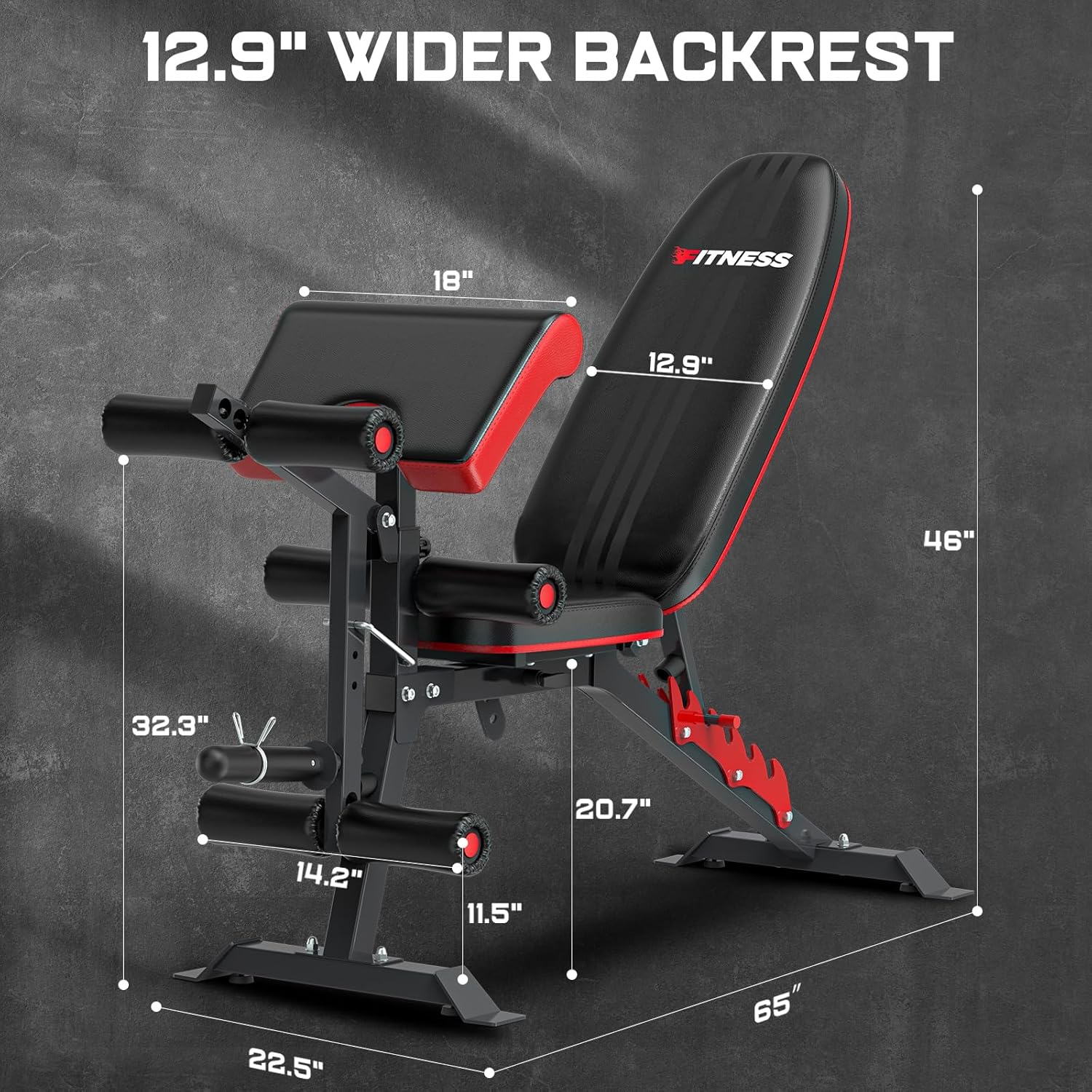Weight Bench Press, Adjustable Workout Bench with Leg Extension and Preacher Pad, 880LBS Capacity Multi-function Weight Bench for Home Gym, Flat Incline Decline Benchs for Full Body Workout Home Strength Training (Updated)