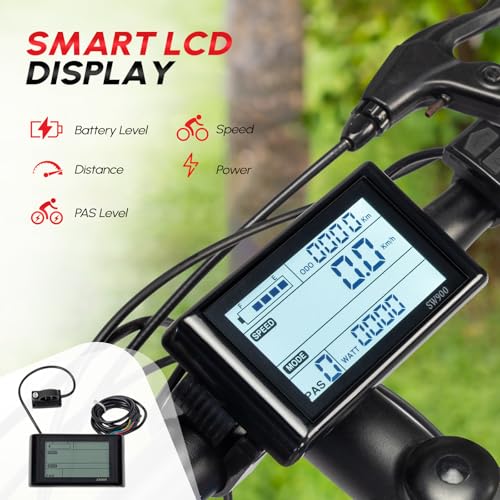 PEXMOR Electric Bike Conversion Kit, 48V 1000W /1500W 26" Front/Rear Wheel E-Bike Hub Motor Kit, Upgrade 3 Mode Controller w/PAS/LCD Display/Twist Throttle Ebike Bicycle Wheel Kit