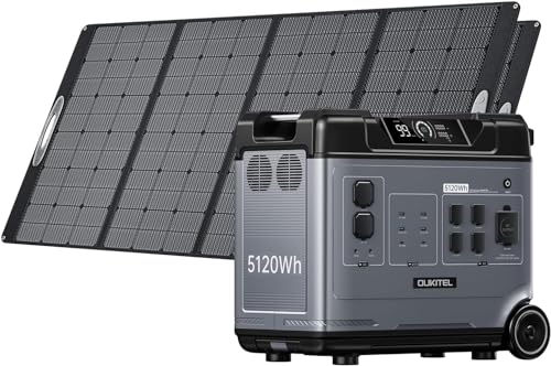OUKITEL Portable Power Station P5000, Solar Generator with 5120Wh, 5x2200W AC Outlets (4000W Surge), 2.8H Full Charge, 1000W MPPT Solar, for Emergency, Home Backup, RV, Off-grid