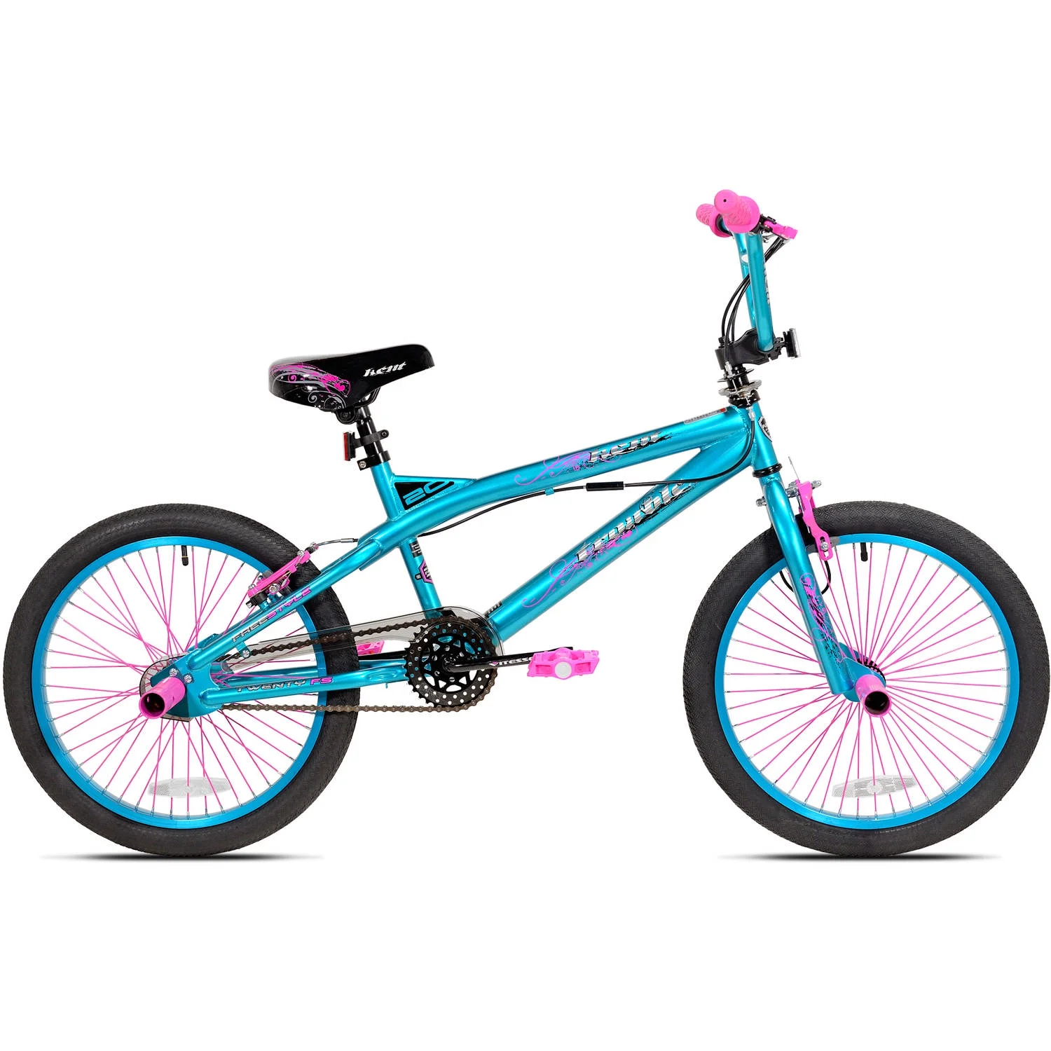 Kent Bicycles 20" Girls Trouble BMX Bike, Aqua and Pink