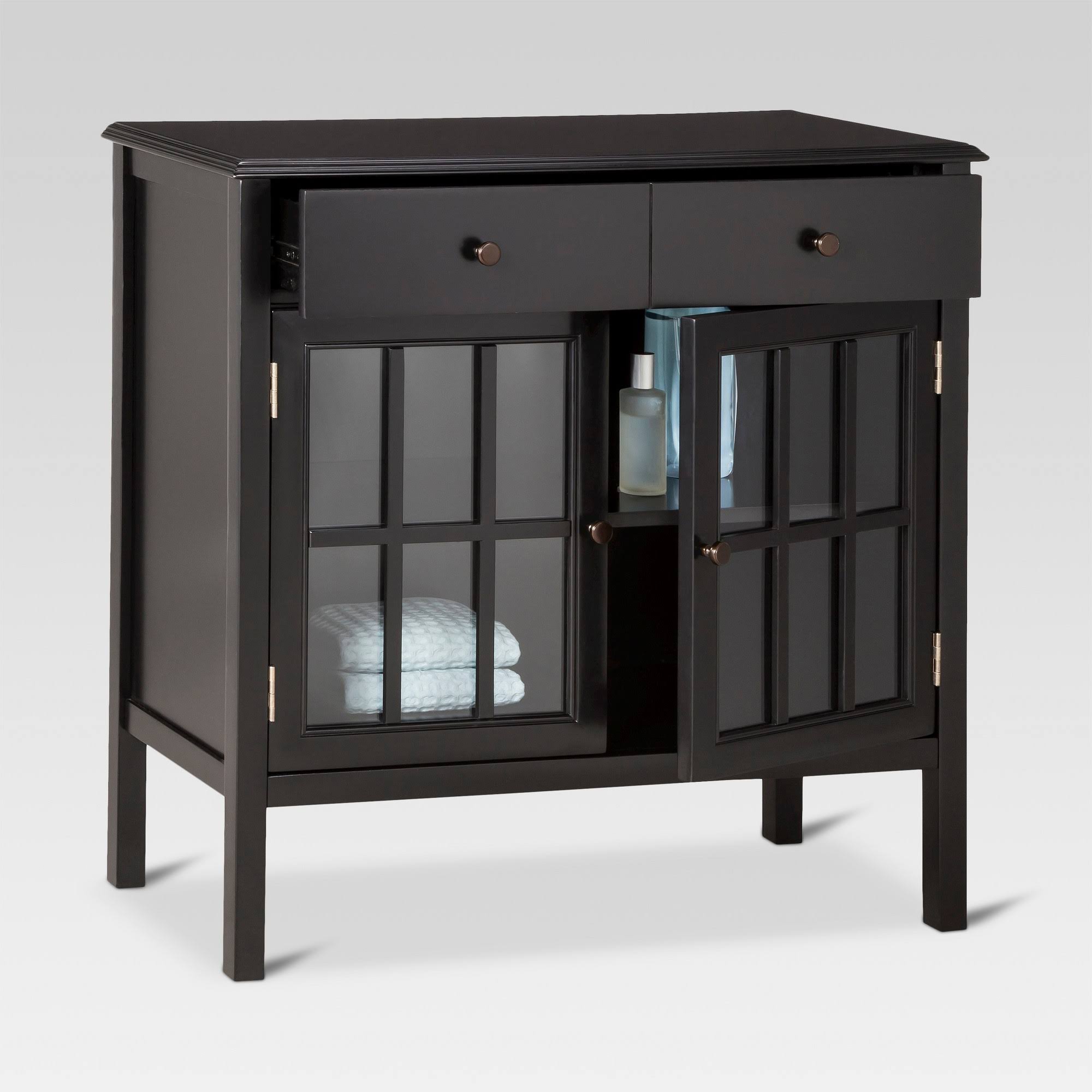 Threshold Windham 2 Door Cabinet with Drawers, Black 14646633