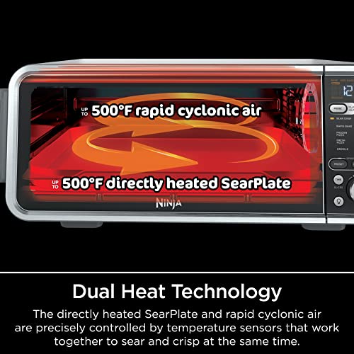 Ninja Foodi Smart 13-in-1 Dual Heat Air Fry Countertop Oven, Dehydrate, Reheat, Smart Thermometer (Renewed)