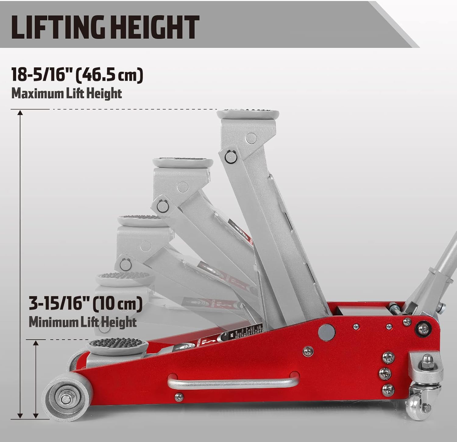 Jack Boss 3 ton Hydraulic Aluminum and Steel car Floor Jack,6600 lbs Capacity,Low Profile Lightweight Construction Trolley Jack with Dual Piston, Quick Lift