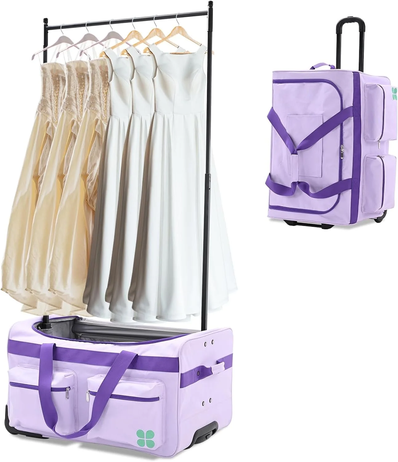 SLSY Dance Bag with Garment Rack - 28" Competition Duffle Bag - Rolling Garment Bag with Wheels - Ideal Costume Suitcase for Dancers Livestreamer Athletes - Large Capacity Enhanced Stability - Curated Treasures Market