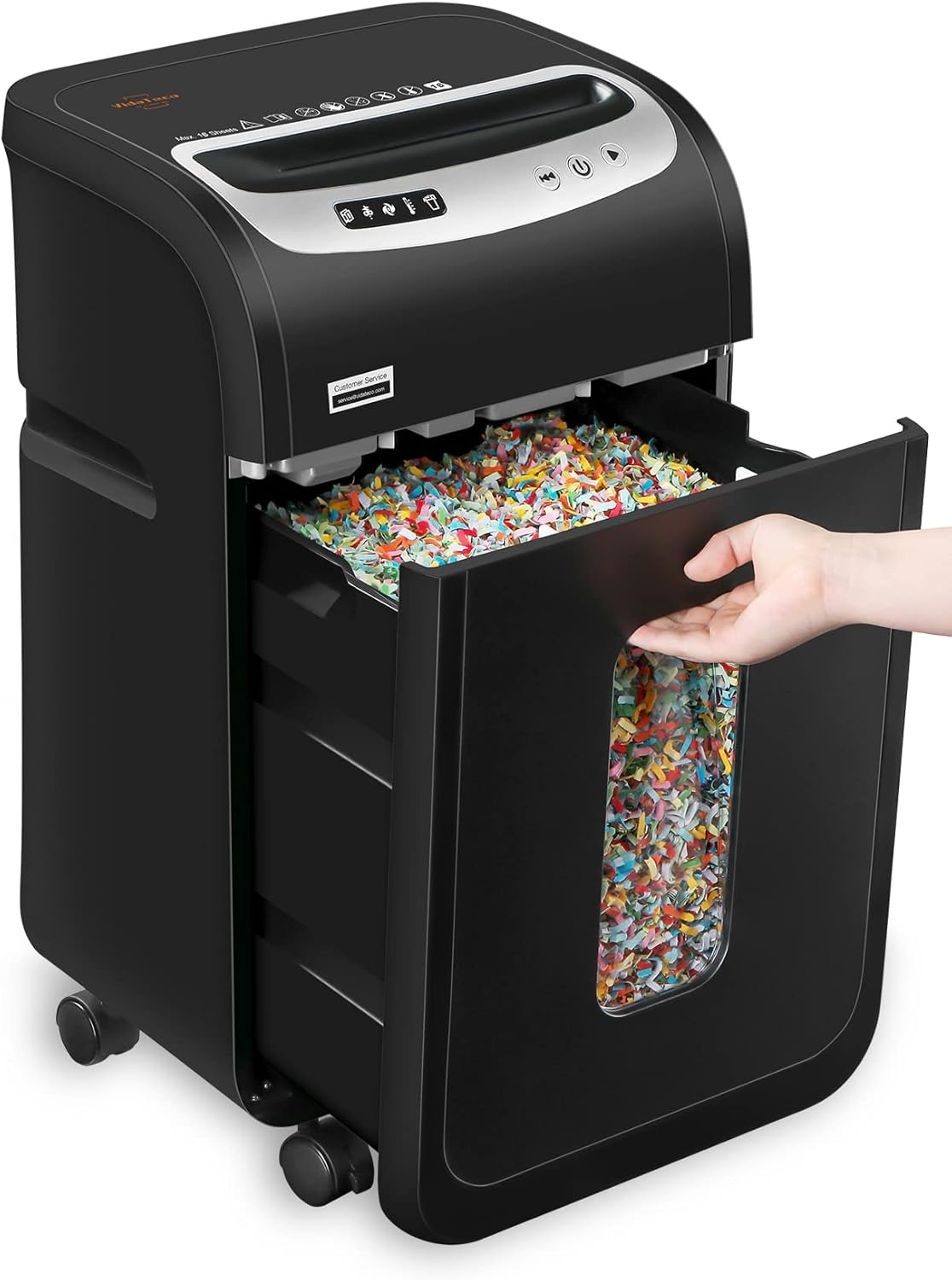 Paper Shredder for Home Use Heavy Duty with US Patented Blade,VidaTeco 18-Sheet Micro Cut Shredder,Shred CD/Card with 7.9-Gal Extra Large Bin Hold 800 Sheets,Paper Shredder with Auto Jam Proof(ETL)