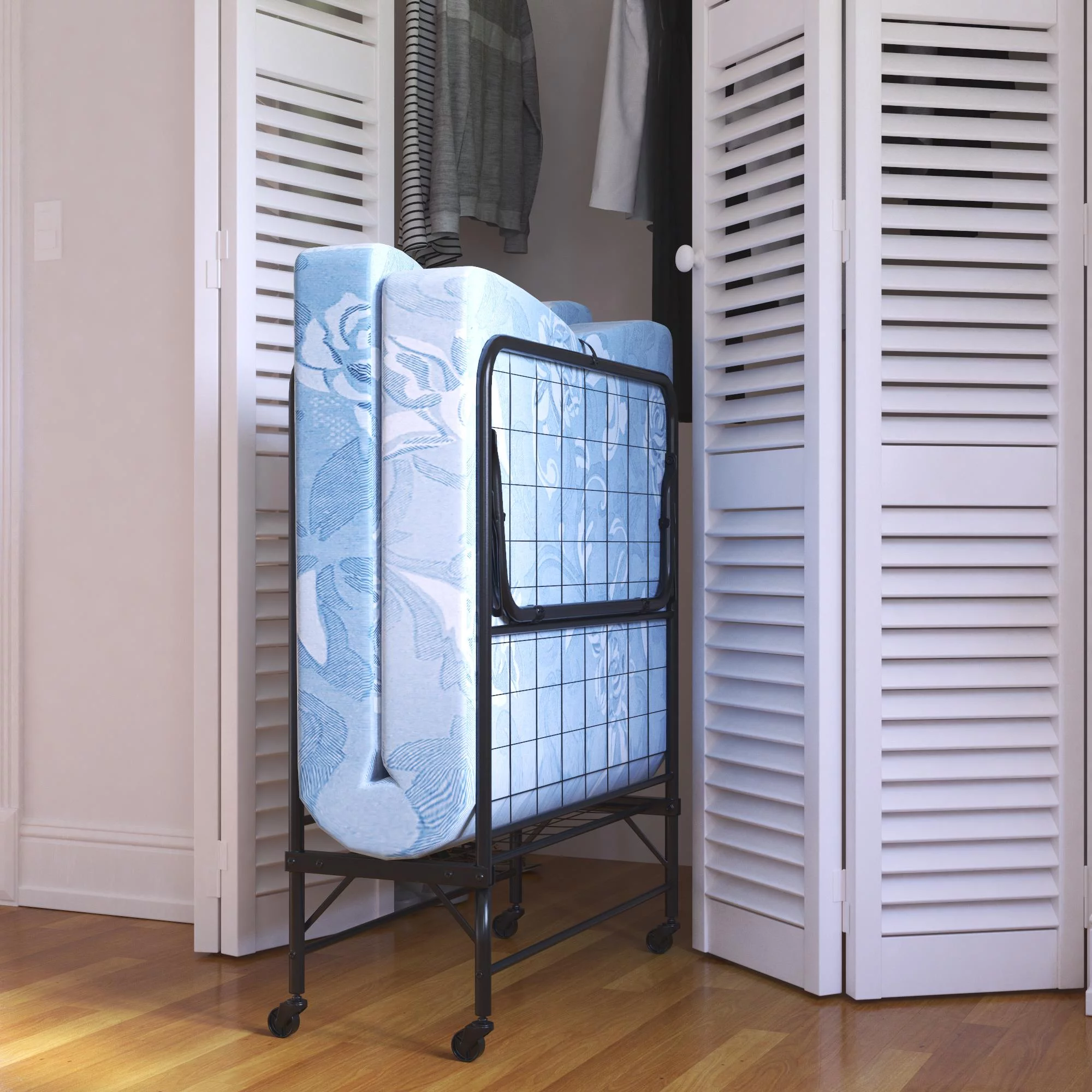 DHP Folding Rollaway Guest Bed with 5 Inch Mattress, Twin