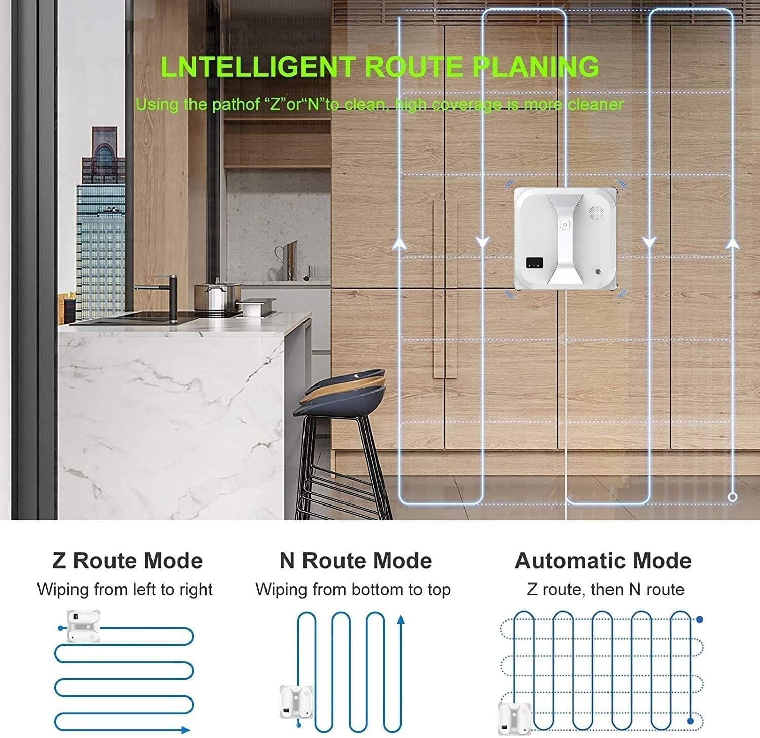 Window Cleaner Robot, Automatic Window Cleaning Robot, Remote Control,Window Washer Robot with 2500pa Strong Suction, 20240516