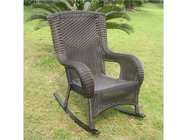 International Caravan San Tropez Resin Wicker Aluminum Rocker - White