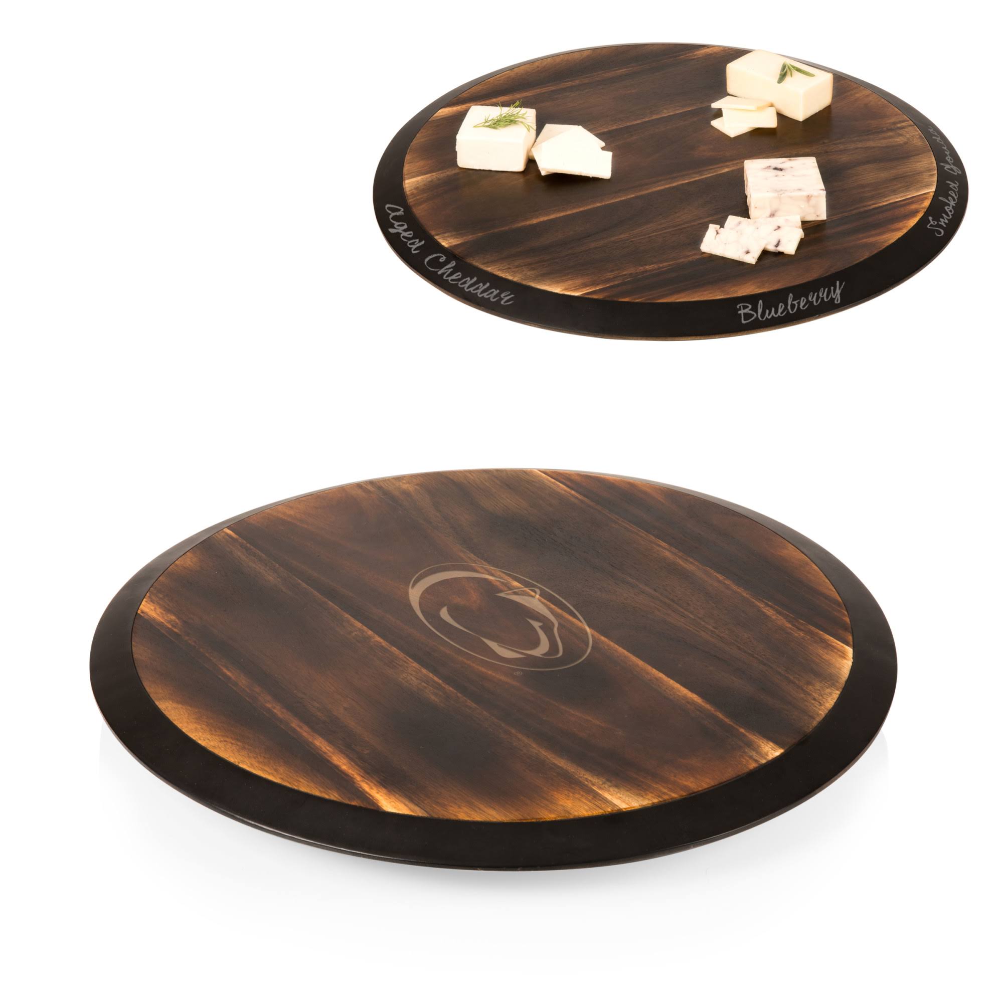 Toscana Acacia Wood NCAA Penn State Nittany Lions Lazy Susan Serving Tray