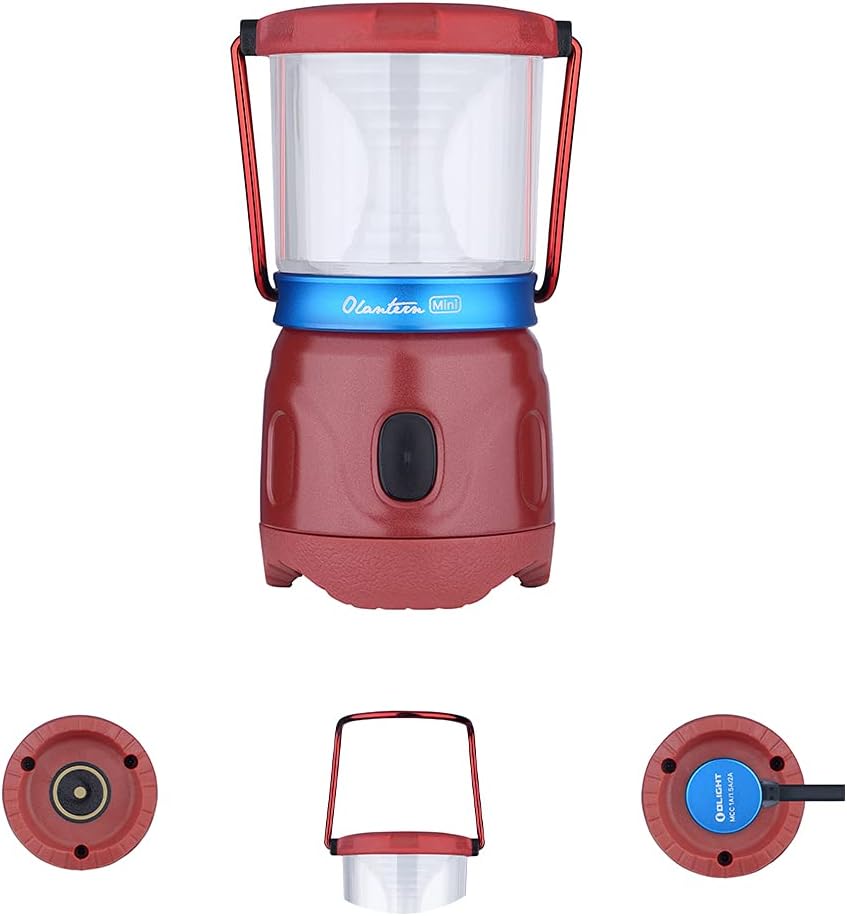 OLIGHT Olantern Mini 150 Lumens LED MCC Rechargeable Lantern Flashlight, 4 Dimmable Modes, 360-Degree Beam Perfect Mini Lantern for Hunting, Camping, Fishing, Emergencies, Home（Basalt Grey)