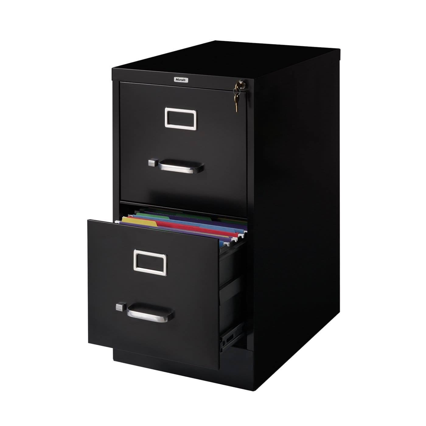 Hirsh 2 Drawer Vertical File Cabinet, Black