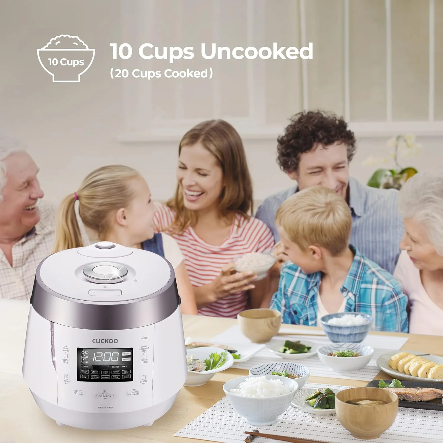 Cuckoo Electric Heating Pressure Rice Cooker CRP-P1009SW (White)