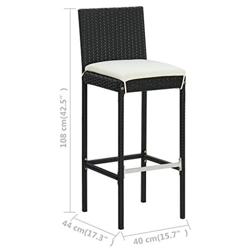 3 Piece Patio Bar Set, Back Patio Furniture Outdoor Furniture Table and Chairs Set Out Door Furniture Patio Conversation Set Suitable for Outdoor Apartments Resorts Patio, with Cushions Gray