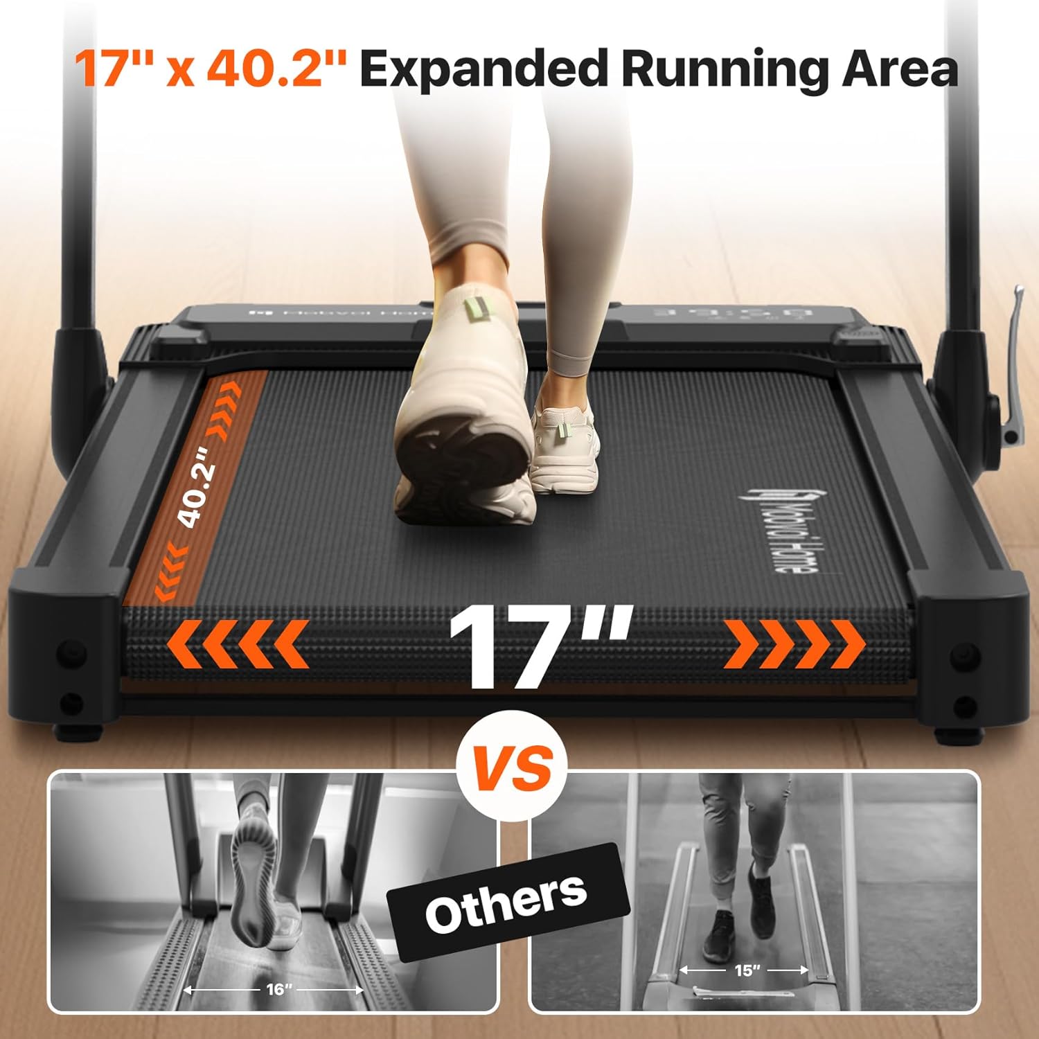 Mobvoi Home Treadmill Plus 3 in 1 Folding Treadmill Walking Pad 2.5HP Compact Under Desk Running Walking Machine for Home Office Remote Control LED Display Speaker Large Running Area 265LBS 7.6 MPH