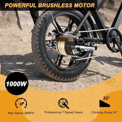 MOVCAN V30 Series Electric Bike for Adults 3000W/1500W/1000W Motor 20" Fat Tire Ebike,37.5MPH/32MPH/28MPH 120/70 Miles,48V 20Ah/31.2/15.6 AH Battery Hydraulic Disc Brake Electric Motorcycle Bike