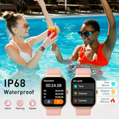 Smart Watch(Answer/Make Call), 1.96 HD Smartwatch for Men Women, 2025 New Fitness Watch with 112+ Sport Modes, Heart Rate, Sleep Monitor, Pedometer, IP68 Waterproof Activity Tracker for Android iOS
