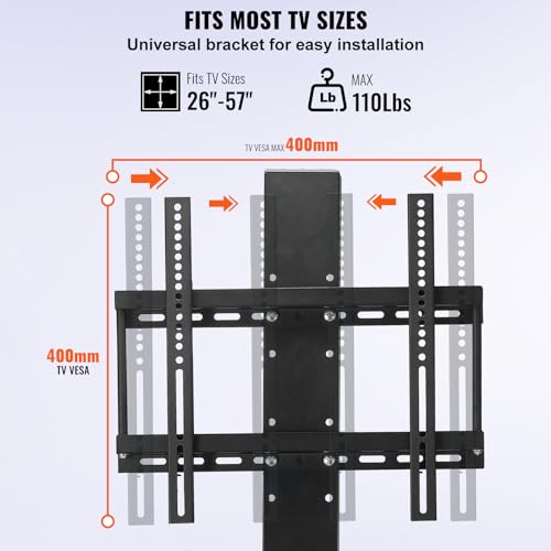 VEVOR Motorized TV Lift Stand, Fits 26""-57"" TVs | Adjustable Height (38"" to 66"") | Remote Control, Space-Saving TV Mount