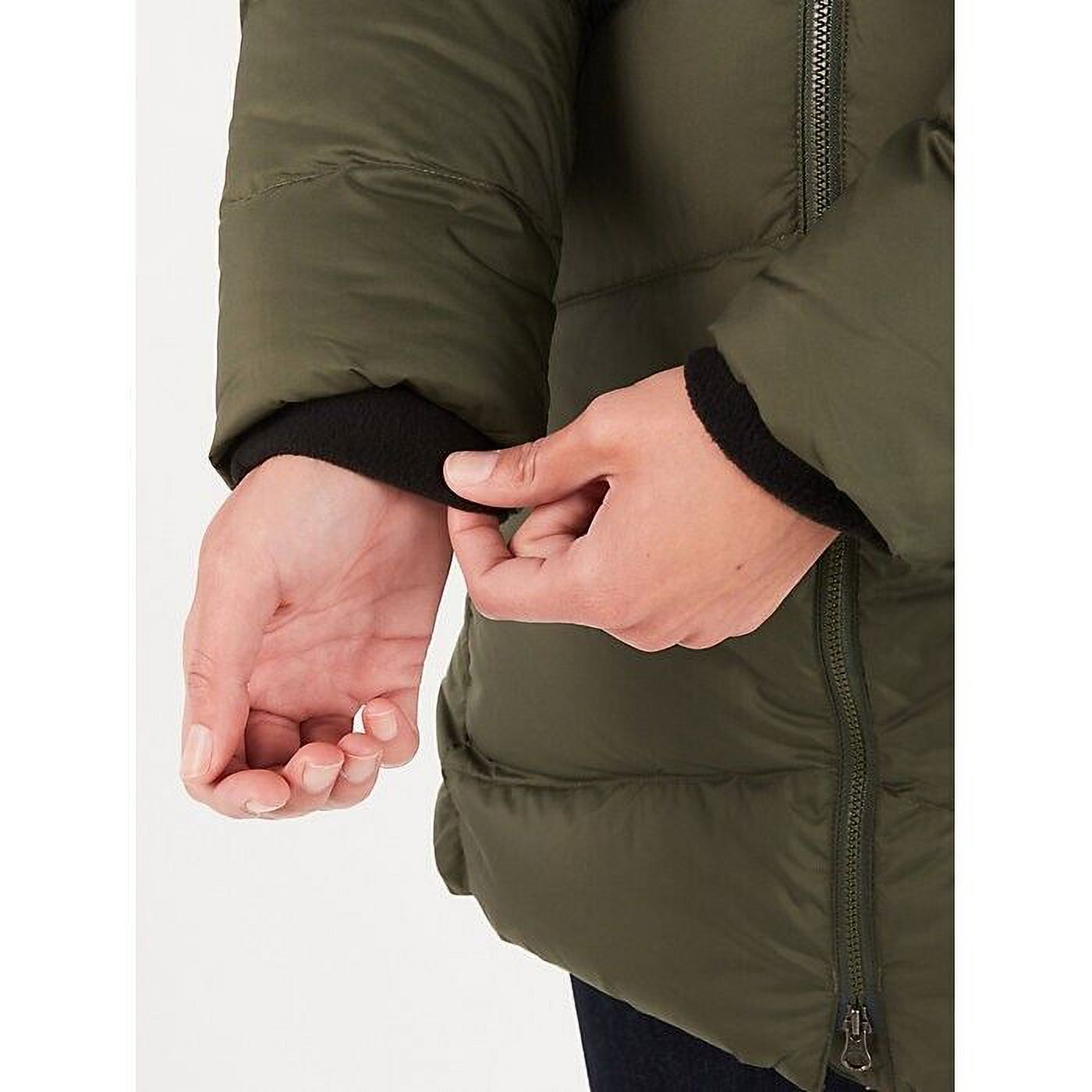 MARMOT Women's Montreal Hooded Faux-Fur-Trim Coat Olive Green Size XL MSRP $300