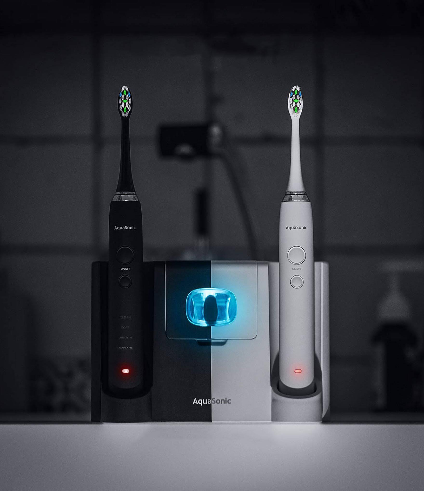 Aquasonic Duo Pro - Dual Handle Ultra 40,000 VPM Electric Smart Toothbrushes