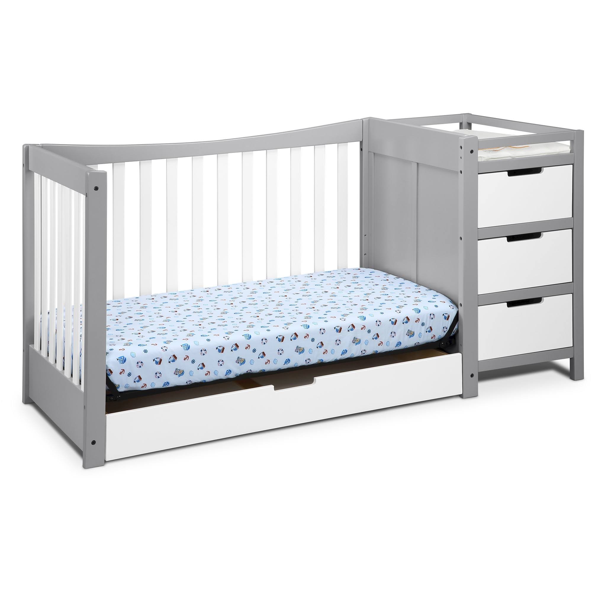 Graco Remi 4-in-1 Convertible Crib and Changer - Pebble Gray/White