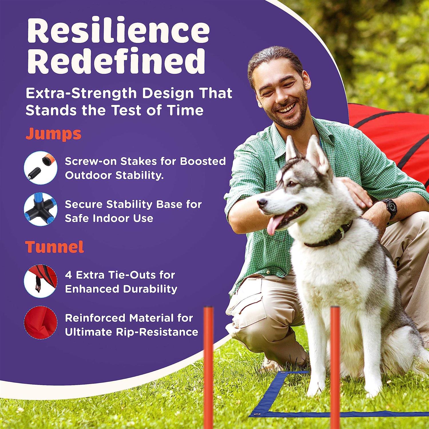 Willow Pet Products 15 Piece Dog Agility Course Backyard Set Dog Agility Training Equipment Set Includes - Pet Supplies online store
