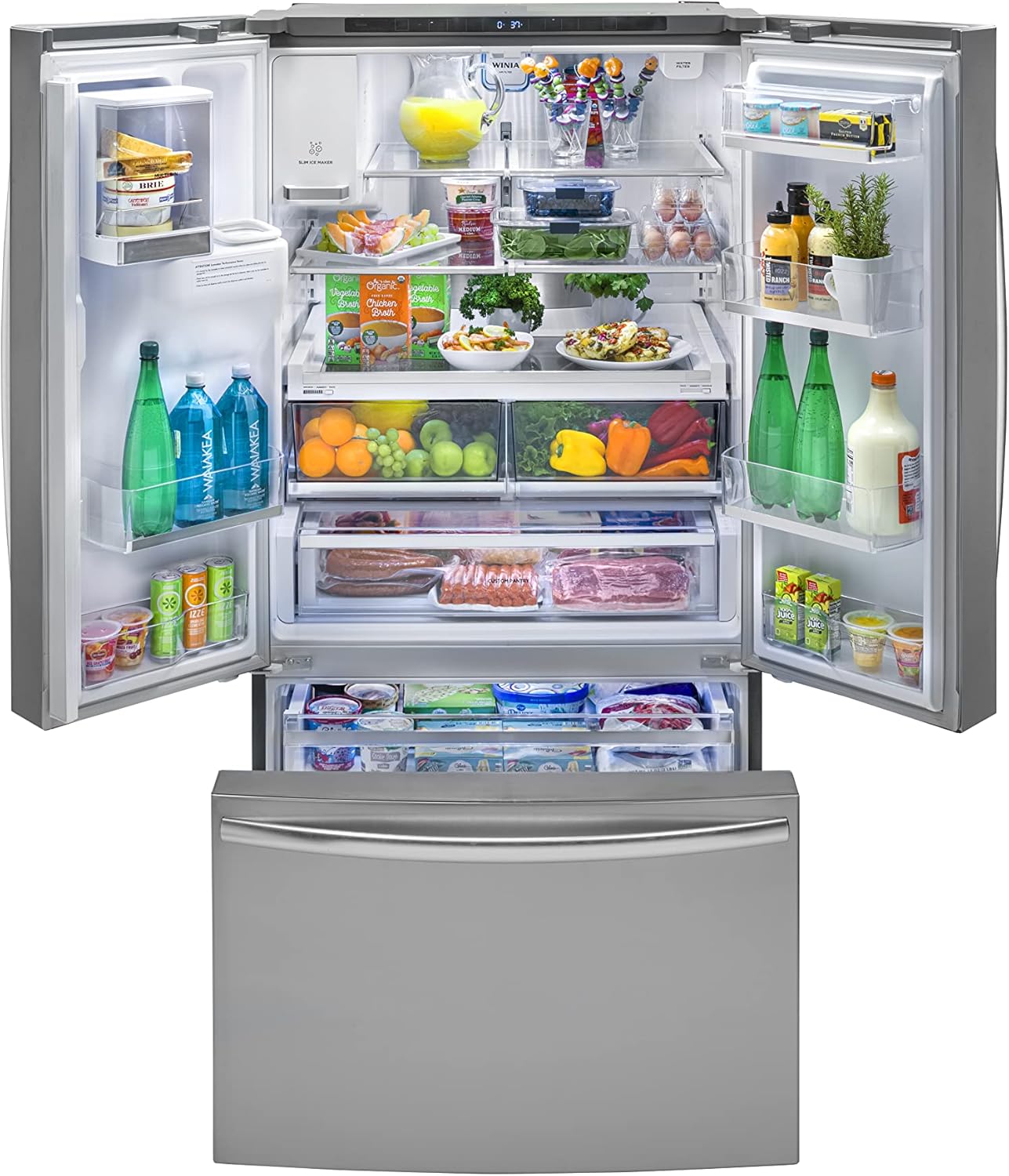 31 cu.ft French Door Refrigerator with Ice & Water Dispenser, Energy Star, Stainless Steel (WZBHD31ATE)