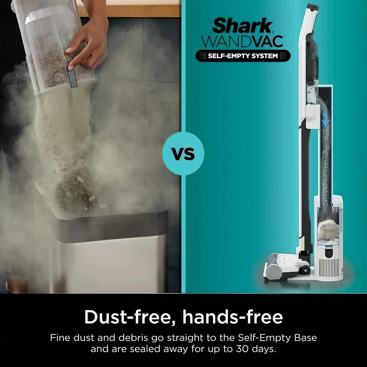 Pre-own Shark Wandvac Self-Empty System Cordless Stick Vacuum Cleaner with HEPA Self-Empty Base, WS640AE