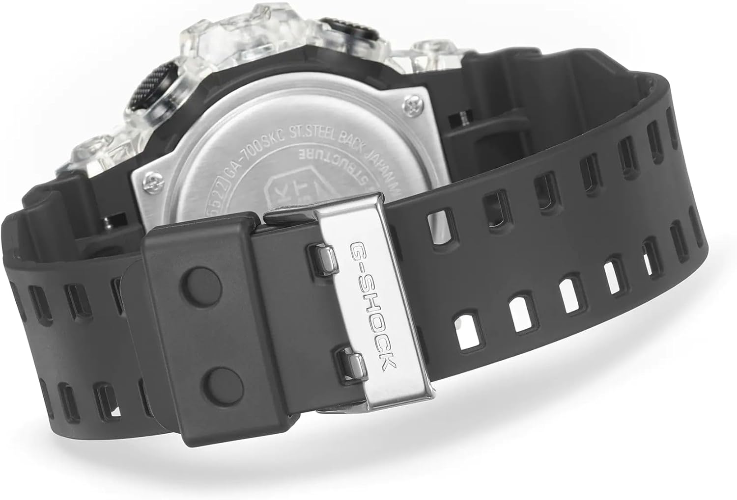 Casio Men's Watch G-shock Digital Analog Camouflage Resin Band, White/Black, strap