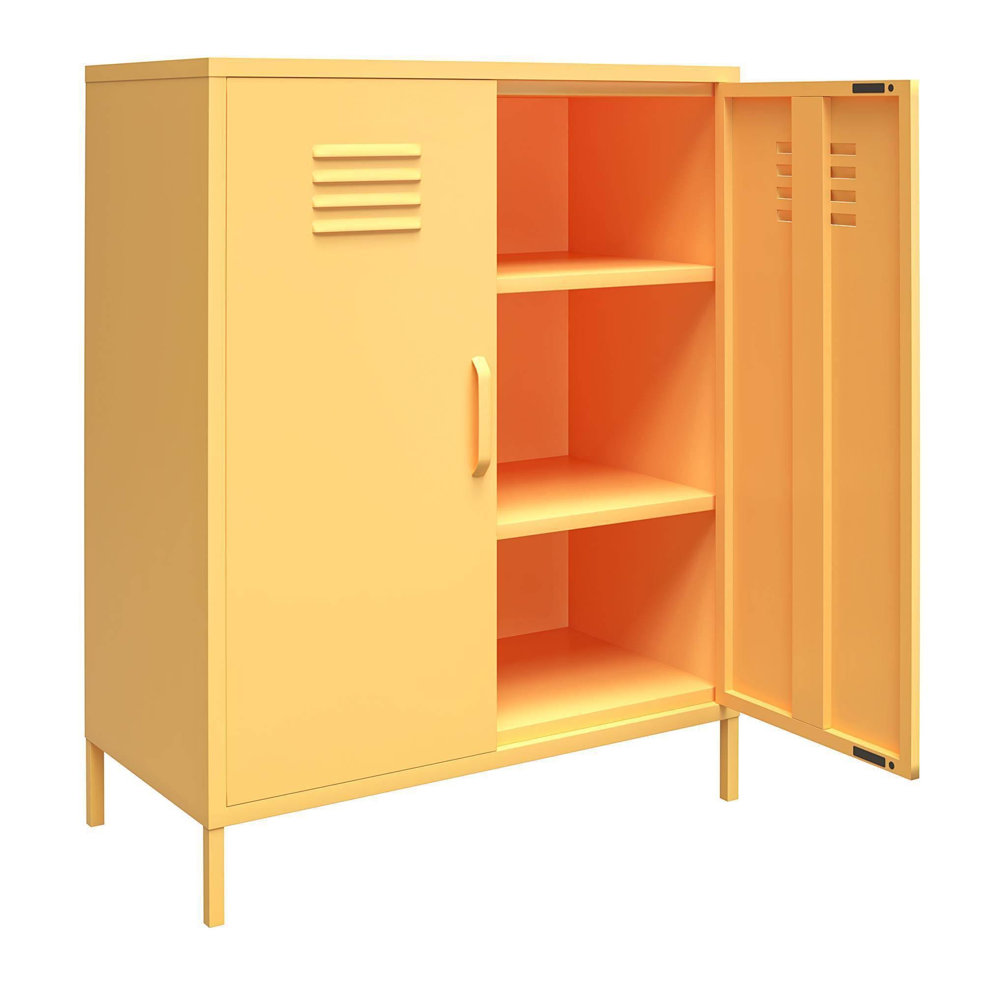 Novogratz Cache 2 Door Metal Locker Storage Cabinet (Yellow)