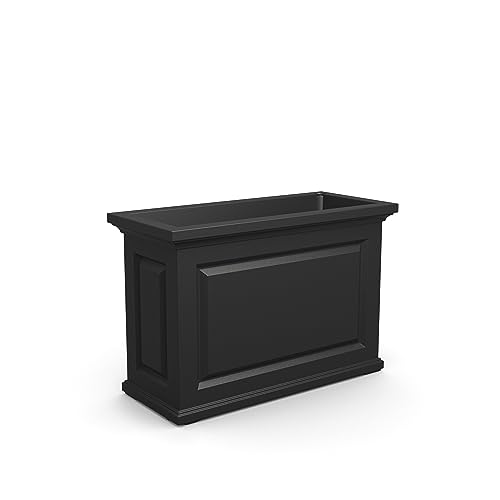 Mayne Inc. Nantucket Trough Planter - Black - 36in L x 16in W x24in H - with 17.3 Gallon Built-in Water Reservoir (4847-B)