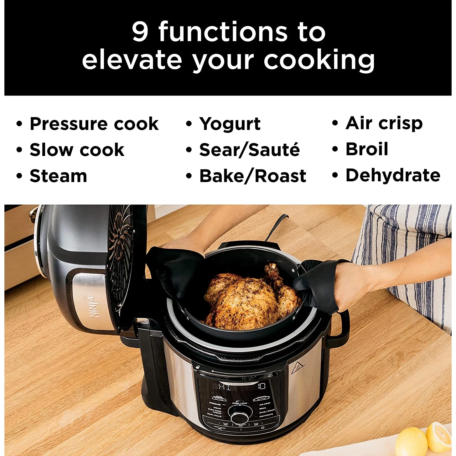 Restored Ninja Foodi 8-qt. 9-in-1 Deluxe XL Pressure Cooker & Air Fryer FD401 (Refurbished)