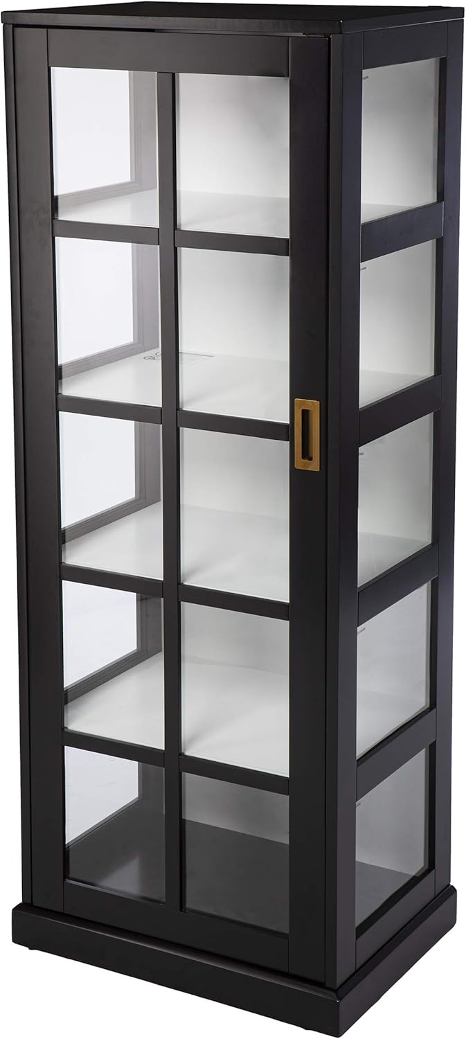 SEI Furniture Burland Curio Cabinet, Black