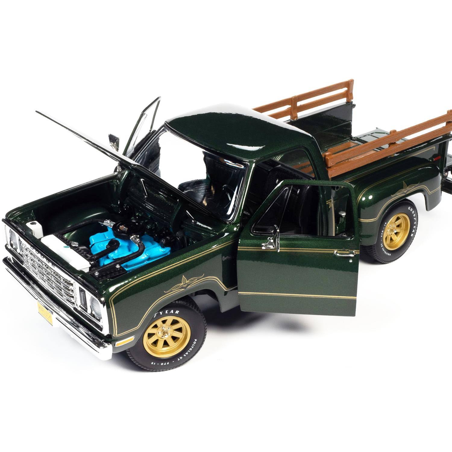 1977 Dodge Warlock 150 Custom Stepside Pickup Truck Medium Green Sunfire