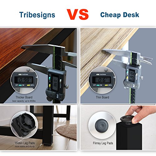 Tribesigns Modern Computer Desk, 63 x 31.5 inch Large Executive Office Desk Computer Table Study Writing Desk Workstation for Home Office, Spliced Desktop, White