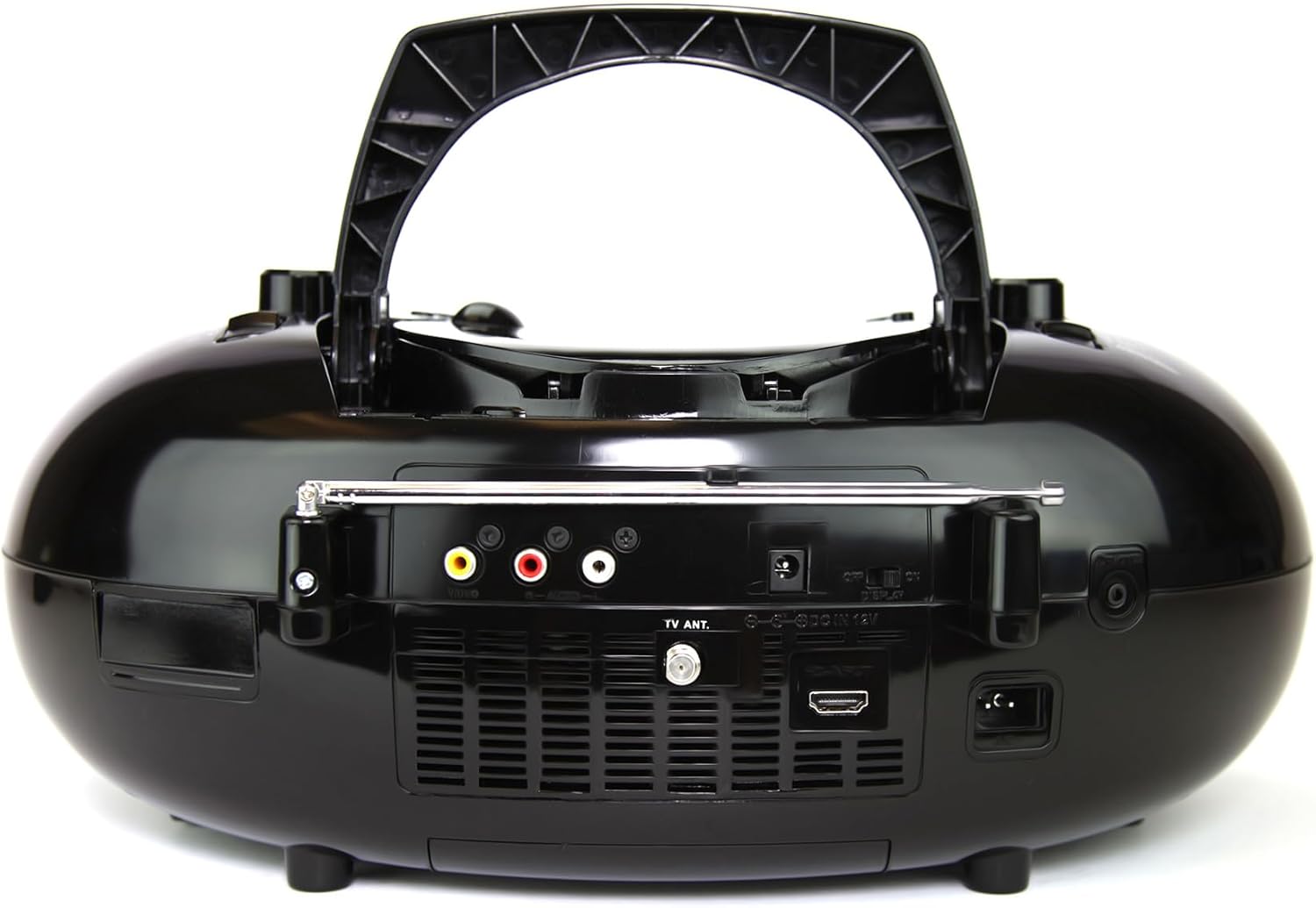 Emerson 7” Bluetooth DVD Boombox with AM/FM Radio & Digital TV, Portable Multimedia Player with 7" LCD Screen, HDMI, Bluetooth, USB/SD Playback, Twin Speakers, Black