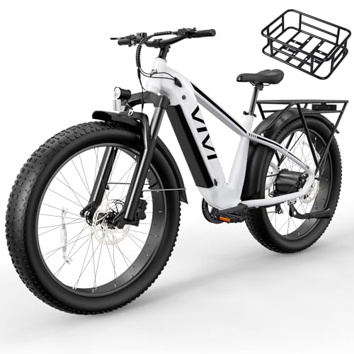 Vivi ACE01 Electric Bike for Adults, 26" x 4.0 Fat Tire Ebike, 1475W Peak Motor Torque Sensor Electric Mountain Bike, 25MPH Electric Bicycle with 48V 15AH Battery, Hydraulic Brake, UL 2849 Certified