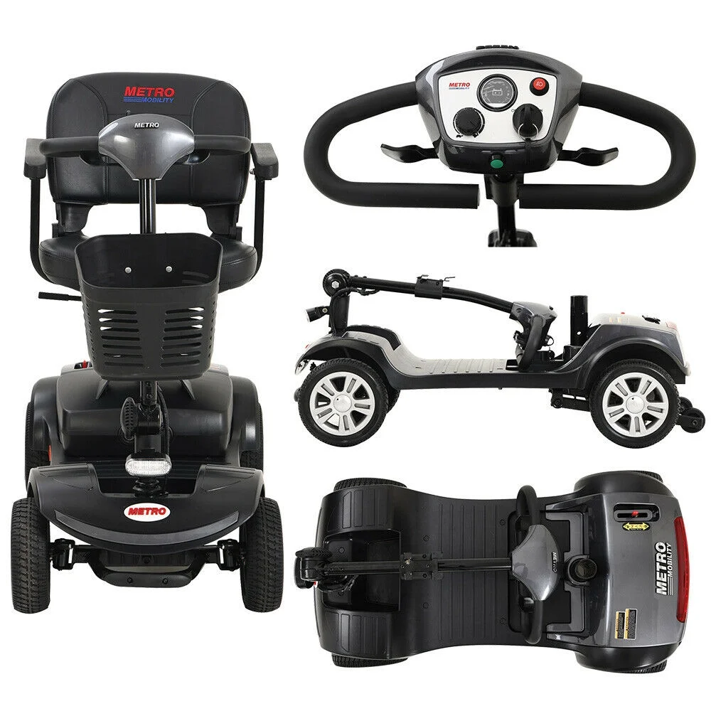 Electric Mobility Scooter,Four Wheel Garden outdoor hot sell lightweight compact mobility scooters, METALLIC GREY - Curated Treasures Market