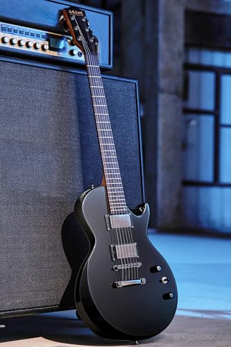 AKLOT Muti-Tone Electric Guitar with Coil-Split: Roasted Maple Neck, Flame Maple Graphic Top, Dual Humbuckers Pickups, Beginner Guitar Kit with Gig Bag, Lesson Book, Strap, Picks, Violet Venom