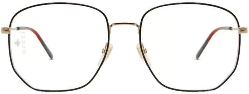 Gucci Octagonal Eyeglasses GG0396O 001 Gold/Black/Green/Red 56mm 396