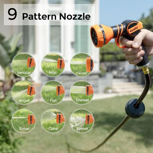 Giraffe Tools Hose Reel 1/2‘’ 78ft, Heavy Duty Retractable Garden Hose Reel with Any Length Lock, Slow Return System, Wall Mounted and 180 Deg Swivel Bracket