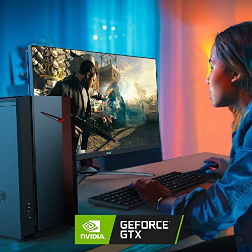 acer Nitro Gaming Desktop, 2023, Intel Core i5-12400F 6-Core 4.4GHz, NVIDIA GeForce GTX 1650 4GB GDDR6, 16GB DDR4, 512GB SSD, Windows 10 Home, Wi-Fi 6E, Bluetooth 5, 1xHDMI, 1xDP, 7xUSB, Black