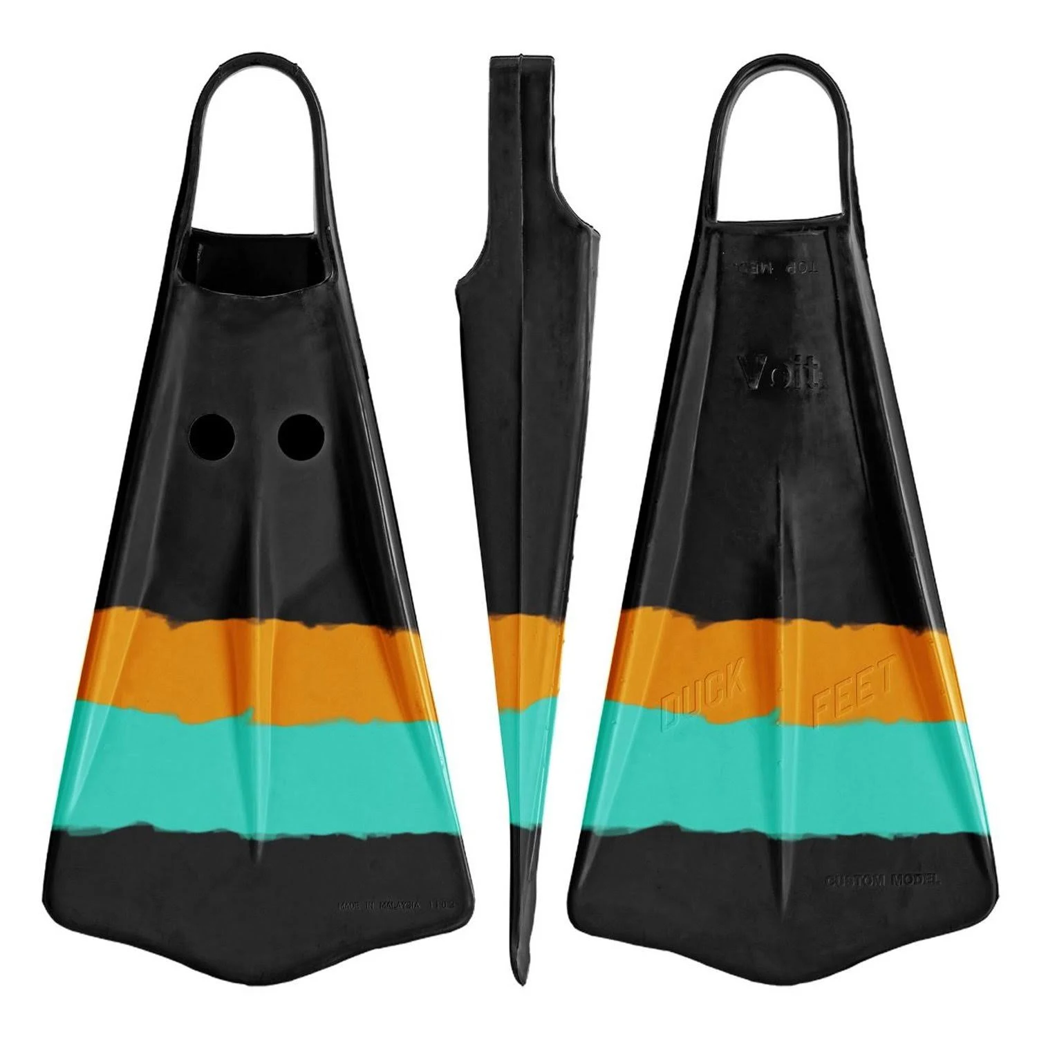 Voit Duck Feet Fins Turquoise/Orange, Large
