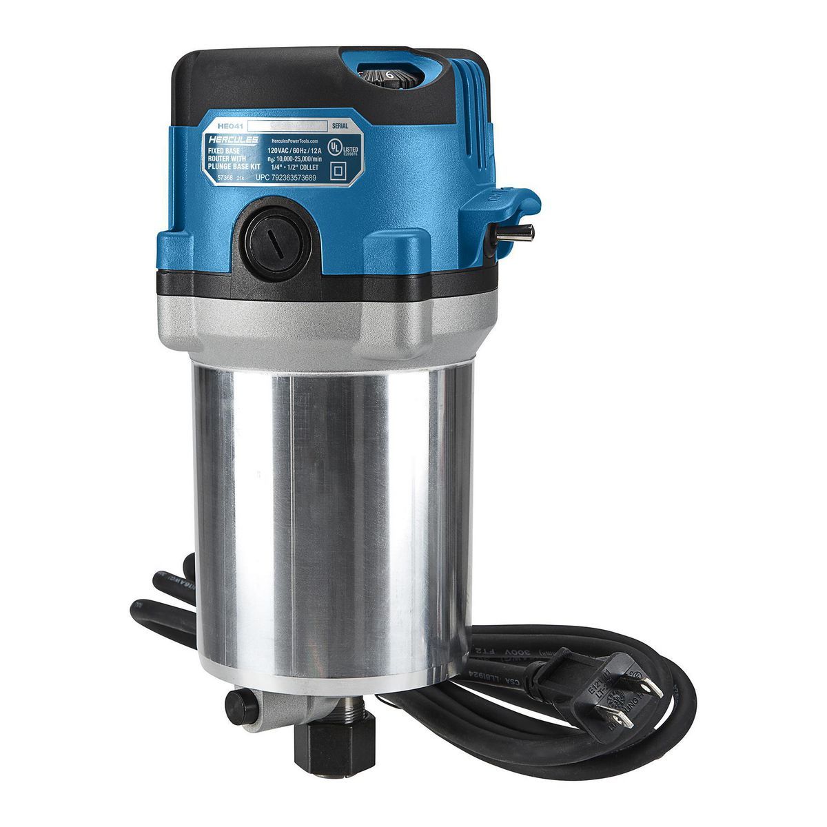 HERCULES 12 Amp Variable-Speed Fixed Base Router with Plunge Base Kit