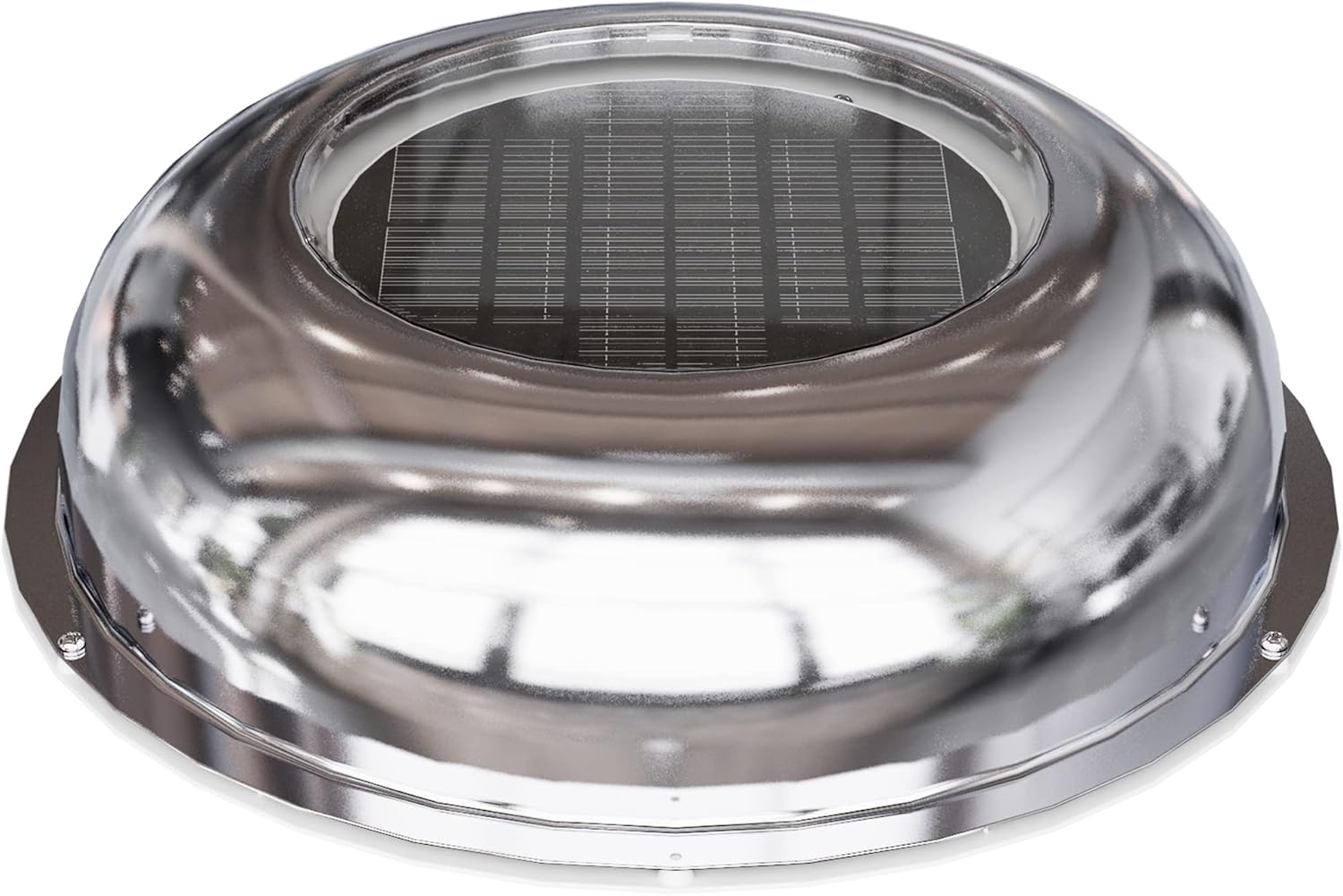 ECO HOUSE Solar Powered Roof Vent Exhaust Stainless Steel 5-inch Fan Ideal for Roof Attic RV Boats 12 CFM Only Exhaust ventilation Pack of 2